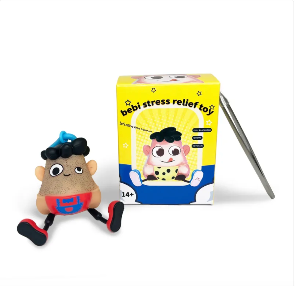 Stretchy Bearded Man Stress Relief Keychain Toy
