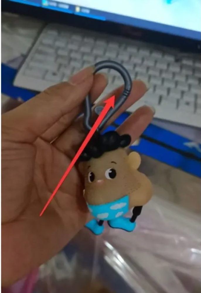 Stretchy Bearded Man Stress Relief Keychain Toy