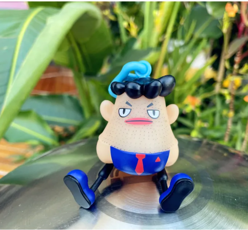 Stretchy Bearded Man Stress Relief Keychain Toy