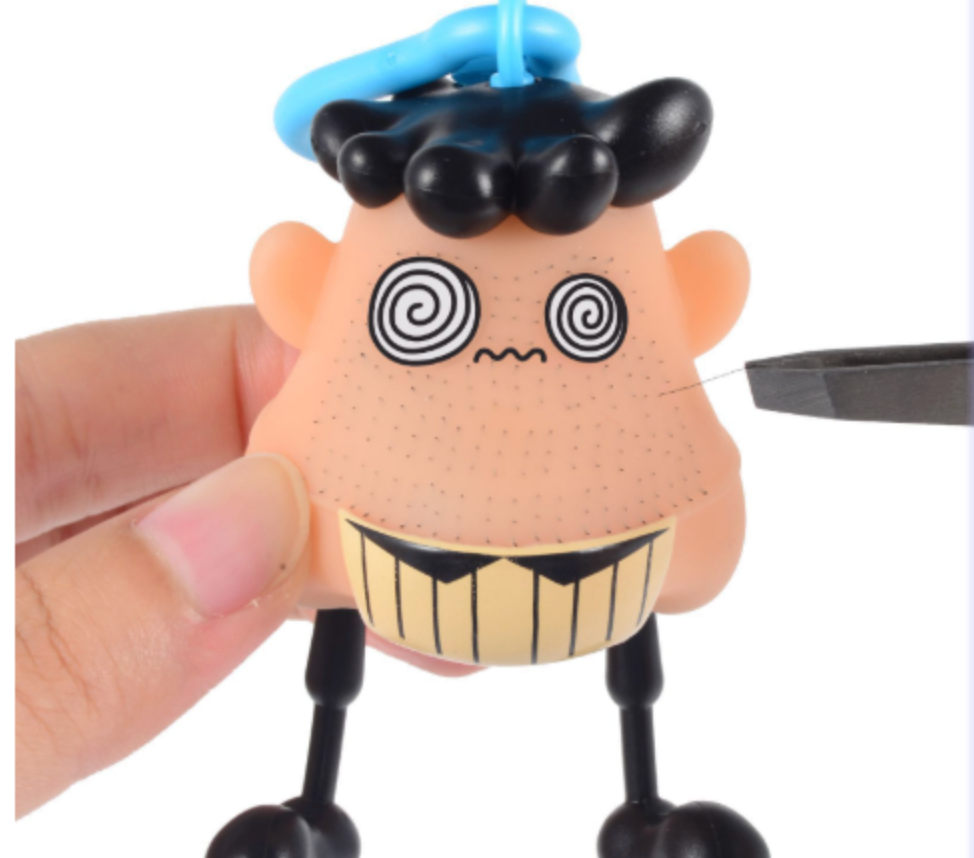 Stretchy Bearded Man Stress Relief Keychain Toy