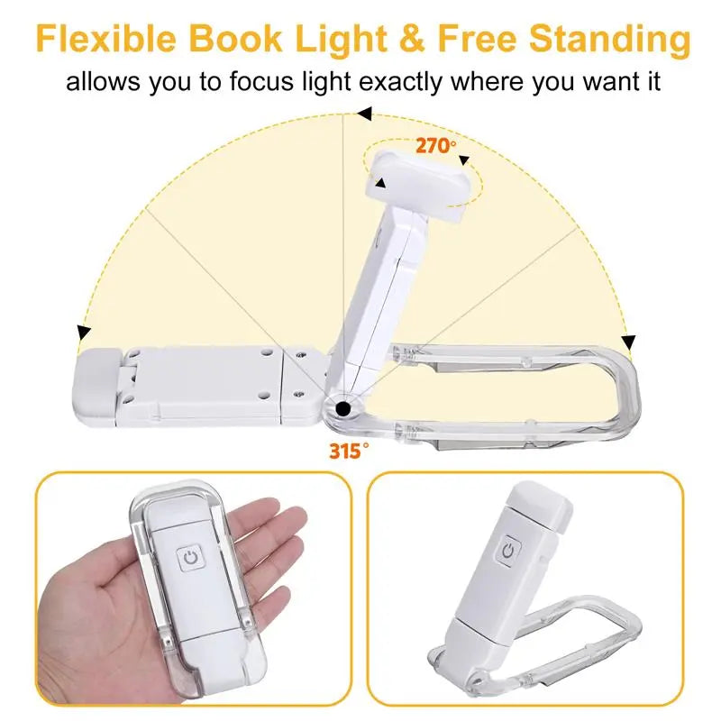 USB Rechargeable LED Book Light with Eye Protection